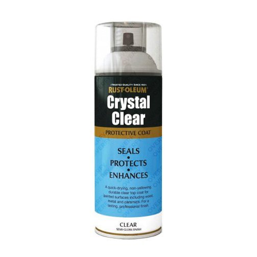 Rust-Oleum Crystal Clear Semi Gloss Lacquer Top Coat 400ml
