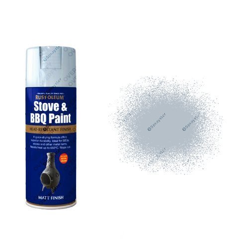 Rust-Oleum Matt Silver Heat Resistant Spray Paint 400ml