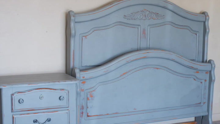 Charming Vintage Cabinet in Rustoleum Chalked Paint Soothing Blue - Girl in  the Garage®