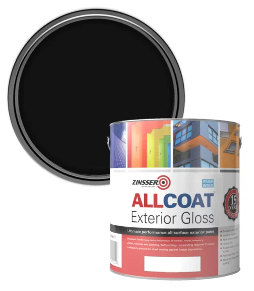 Zinsser Allcoat Multi-Surface Self-Primer Exterior 15 Year WB Gloss Black 2.5L