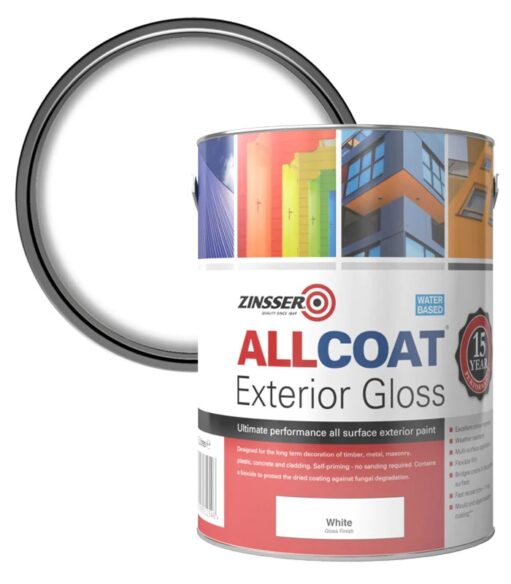 Zinsser Allcoat Multi-Surface Self-Primer Exterior 15 Year WB Gloss White 5L