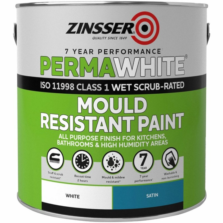 Zinsser Perma-White Interior Satin Paint 2.5L