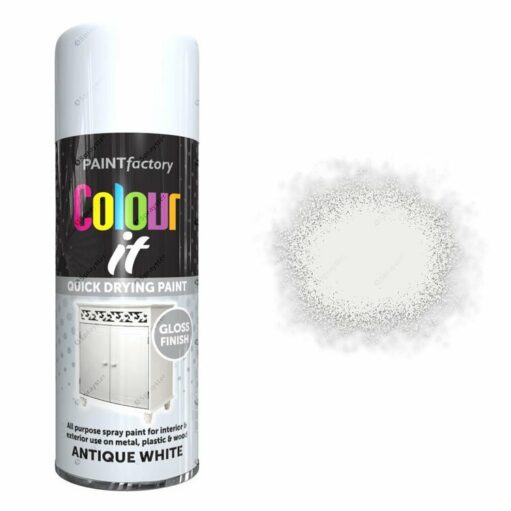 x1-Paint-Factory-Multi-Purpose-Colour-It-Spray-Paint-400ml-Antique-White-Gloss