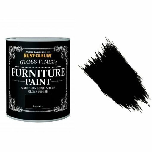 Rust-Oleum Liquorice Furniture Paint 125ml Shabby Chic Toy Safe Gloss