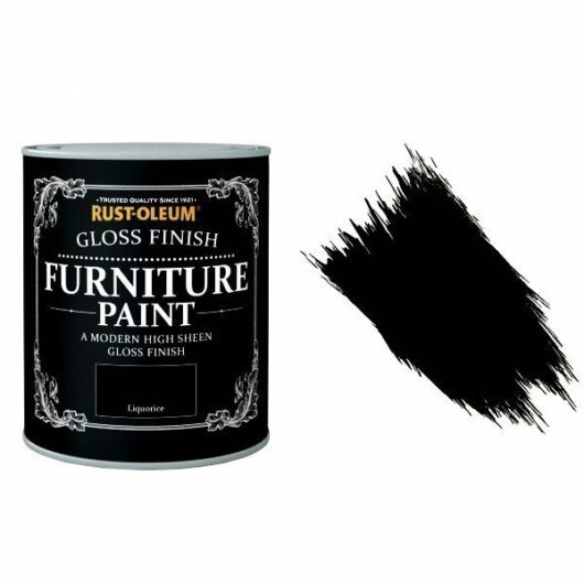 Rust-Oleum Liquorice Furniture Paint 750ml Shabby Chic Toy Safe Gloss