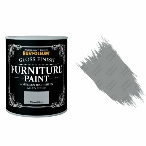 Rust-Oleum Mineral Grey Furniture Paint 125ml Shabby Chic Toy Safe Gloss