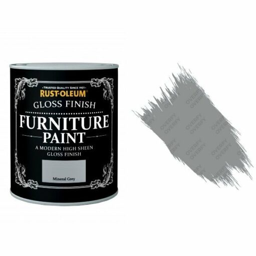 Rust-Oleum Mineral Grey Furniture Paint 750ml Shabby Chic Toy Safe Gloss