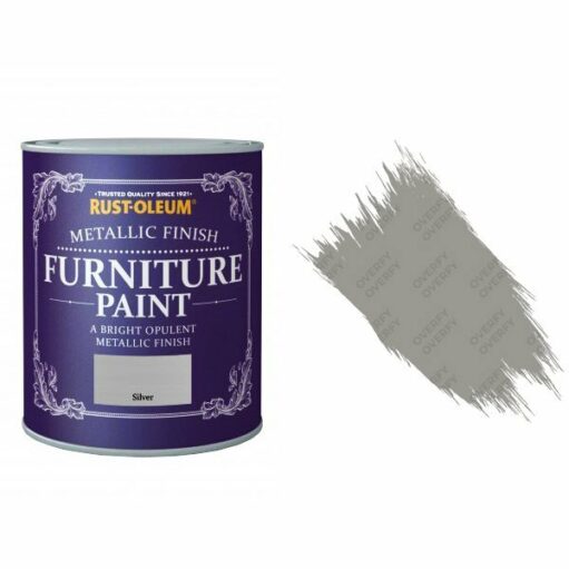Rust-Oleum Silver Furniture Paint 125ml Shabby Chic Metallic