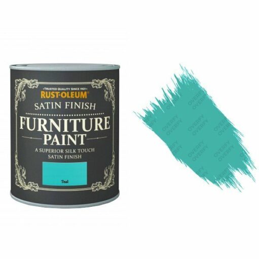 Rust-Oleum Teal Furniture Paint 125ml Shabby Chic Toy Safe Satin