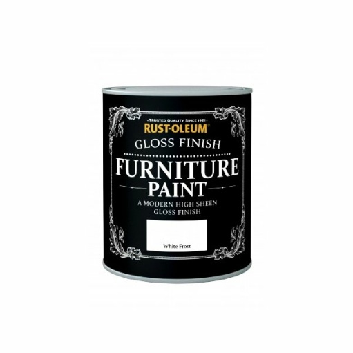 Rust-Oleum White Frost Furniture Paint 750ml Shabby Chic Toy Safe Gloss