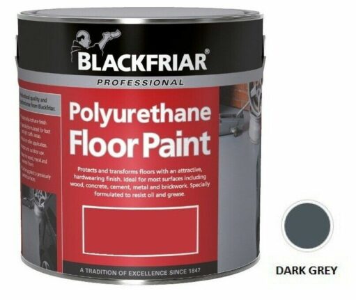 Blackfriar Dark Grey Polyurethane Floor Paint Hard Wearing 5L