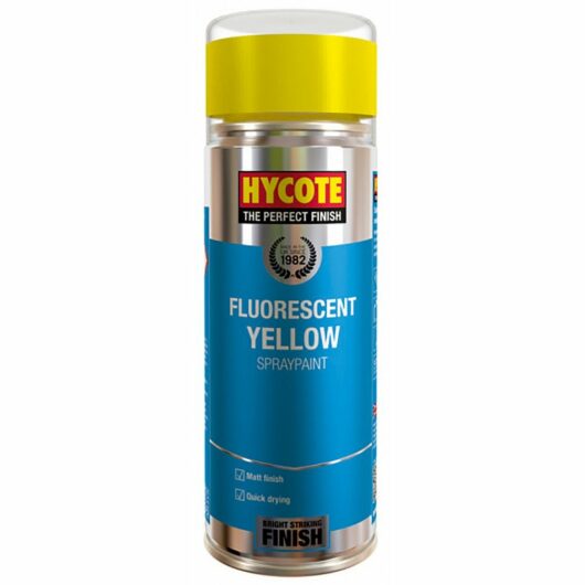 Hycote Yellow Fluorescent Spray Paint Neon Matt 400ml