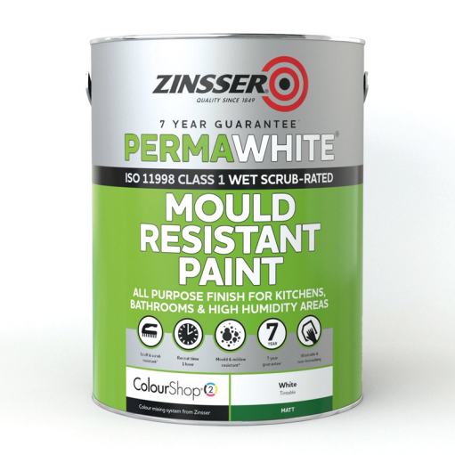 Zinsser Perma-White Interior Matt Mould Resistant Paint (eggshell) 10L