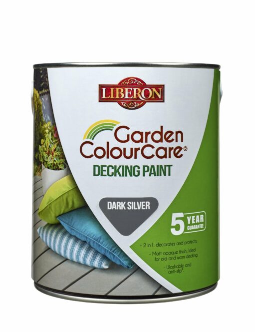 Liberon Garden Colour Care Decking Paint Dark Silver 2.5L