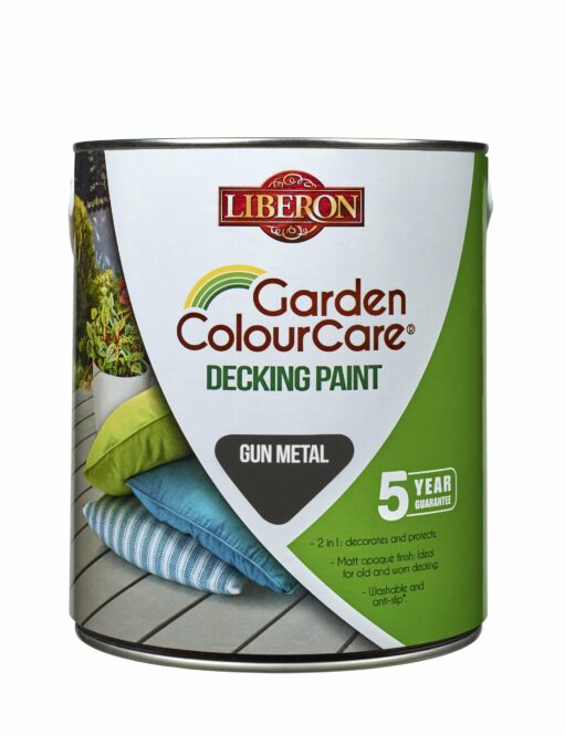 Liberon Garden Colour Care Decking Paint Gun Metal 2.5L