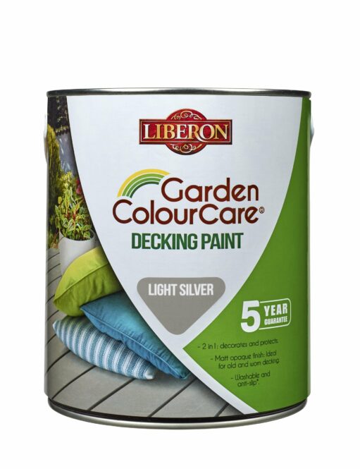Liberon Garden Colour Care Decking Paint Light Silver 2.5L