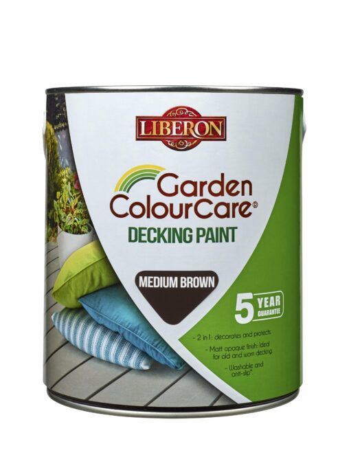 Liberon Garden Colour Care Decking Paint Mid Brown 2.5L