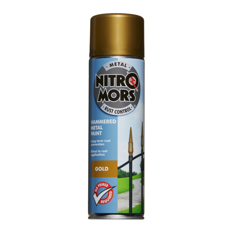 Nitromors Rust Control Anti-Rust Hammered Metal Spray Paint 500ml Gold