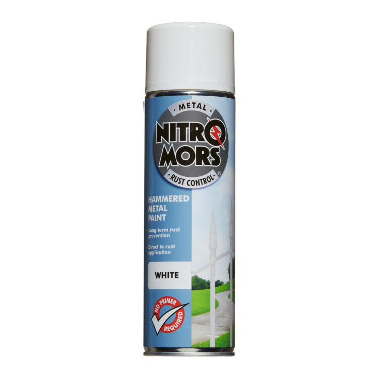 Nitromors Rust Control Anti-Rust Hammered Metal Spray Paint 500ml White