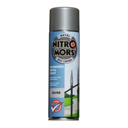Nitromors Rust Control Anti-Rust Hammered Metal Spray Paint 500ml Silver