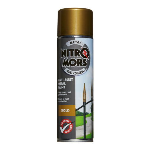 Nitromors Rust Control Anti-Rust Smooth Metal Spray Paint 500ml Gold