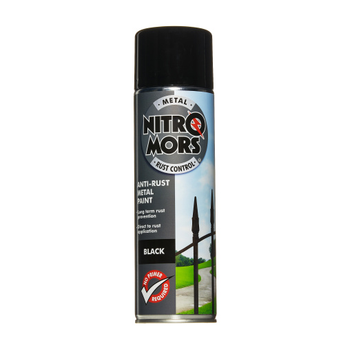 Nitromors Rust Control Anti-Rust Smooth Metal Spray Paint 500ml Black
