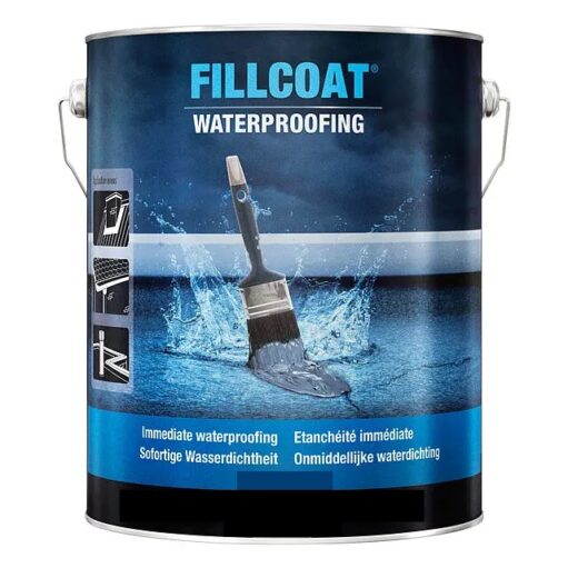 Rust-Oleum Fillcoat Elastic Waterproofing Paint Black 1L