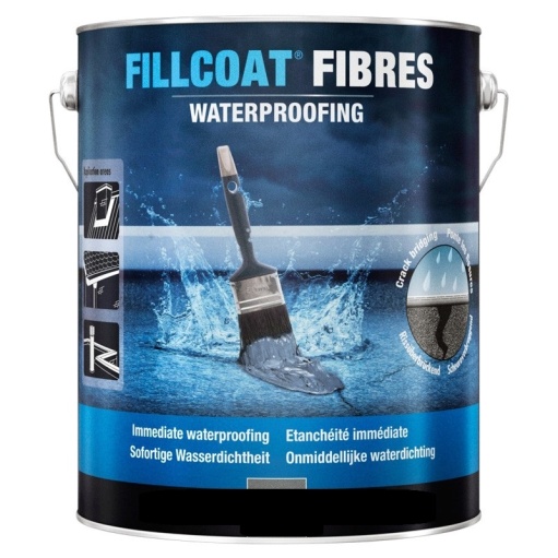 Rust-Oleum Fillcoat Fibres Elastic Waterproofing Paint Light Grey 5L