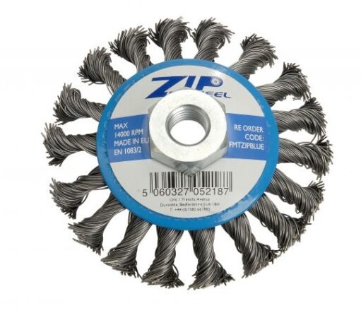 Fast Mover Zip Wheel Wire Brush Blue 95mm M14 Thread
