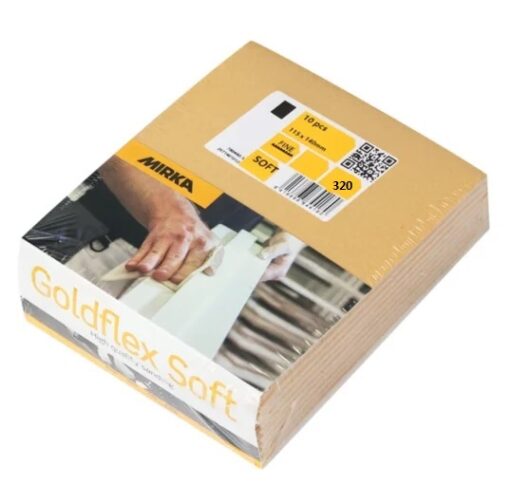 Mirka Goldflex Soft 115 x 140mm 320 Grit Sanding Sheet - 10 Pack