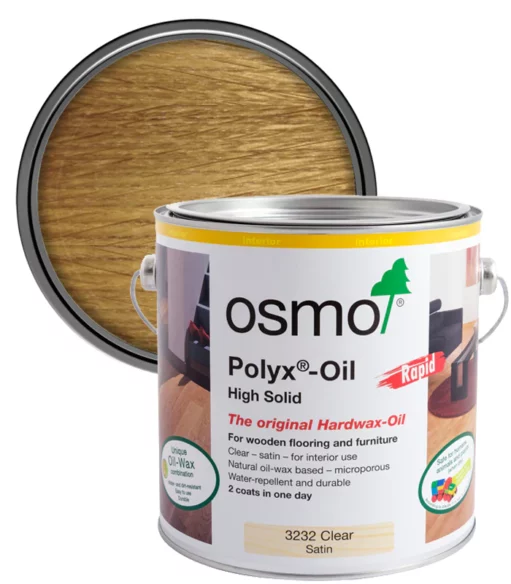Osmo Polyx Hard Wax Oil Rapid Clear Satin 2.5L