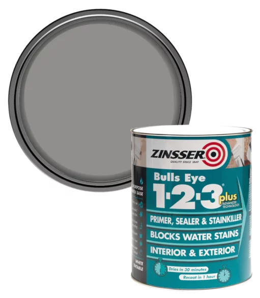 Zinsser Bulls Eye 123 Plus Primer 1L Grey