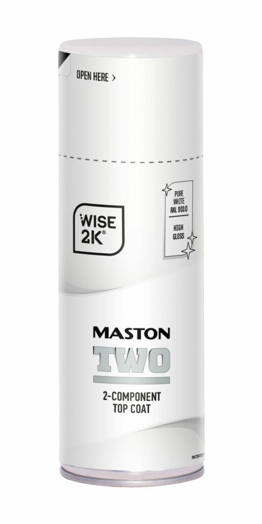 Maston Spray Paint 2K Two High Gloss Pure White RAL9010 400ml