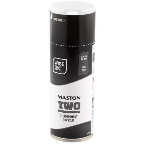 Maston Spray Paint 2K Two Jet Black Matt RAL9005 400ml