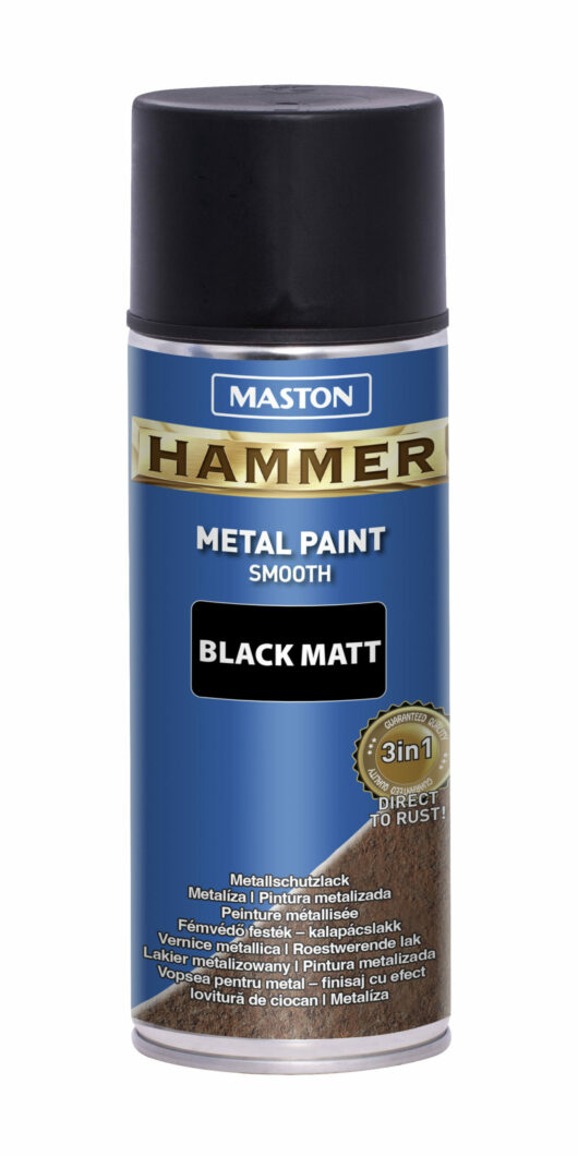 Maston Spray Paint Hammer smooth Black matt 400ml