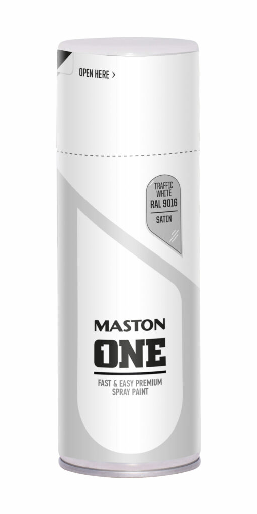 Maston Spray Paint ONE - Satin Traffic White RAL9016 400ml