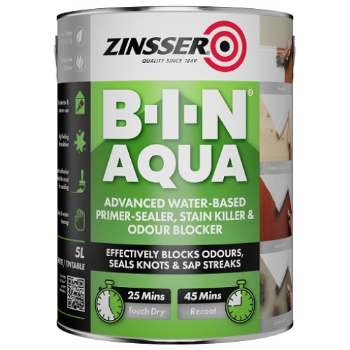 Zinsser B-I-N AQUA High Performance Low-Odour Water-Based Primer 5L