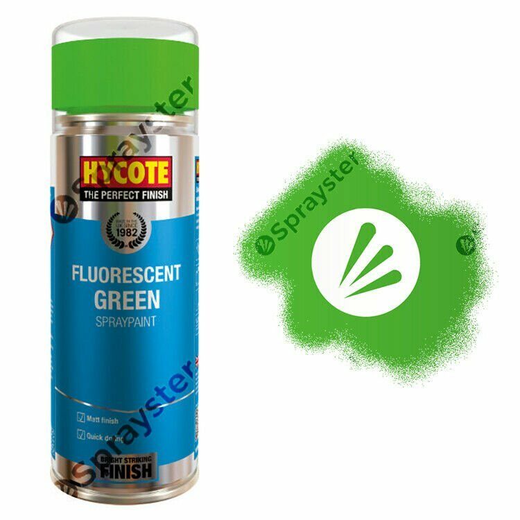 Hycote-Green-Fluorescent-Neon-Matt-Spray-Paint-Multi-Purpose-400ml-XUK469-372668680153