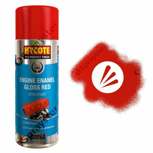 Hycote-Red-Engine-Enamel-Gloss-Spray-Paint-High-Temperature-400ml-XUK998-333197507053